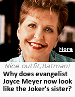 We certainly don't want to make fun of anyone based on looks, but evangelist Joyce Meyer, who makes millions telling people things they already know and she can't prove, made the mistake of having plastic surgery to stop the clock on aging, and it did not go well. 